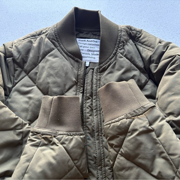 Frank And Oak Quilted Jacket in Olive - size Small - Picture 6 of 8